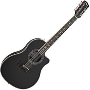 gear4music Chitarra elettroacustica a 12 corde Roundback di Gear4music, nero