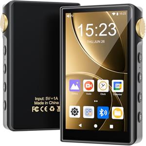ZAQE Lettore MP3 Hi-Fi con Bluetooth e WiFi, lettore musicale ad alta risoluzione ZAQE Android 12, DAC DSD senza perdita di dati Flac, Dotato di una scheda di memoria da 64 GB, supporta fino a 512 GB