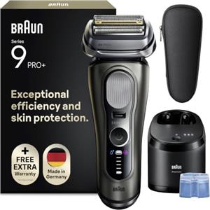 Braun Serie 9 Pro+ Rasoio Elettrico Barba, Smartcare, 9665cc Grafite | Regolabarba Uomo Impermeabile, Ricaricabile, Custodia e 5+1 Lame di Precisione Ultra Sottili, Stazione di Pulizia, Rasoio