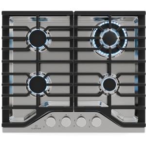 KLARSTEIN Turbocast - Piano Cottura a Gas, 4 Bruciatori, Acciaio Inox 304, Wok: 3,4 kW, Accensione Elettrica, Supporti in Ghisa, Kit per GPL Incluso, Fornello a Gas Professionale, 600x85x510 mm