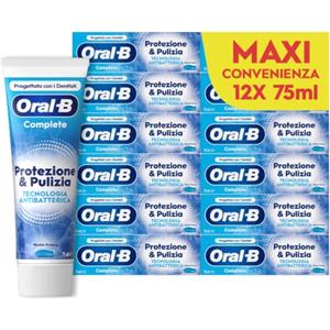 Oral-B Dentifricio Complete Protezione&Pulizia, Sapore Menta Fresca 12x75ml