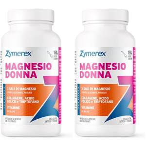 Zymerex MAGNESIO DONNA 150g | Magnesio | Collagene | Acido folico | Metabolismo energetico | Funzione psicologica | Assorbimento calcio | Senza glutine, lattosio e zuccheri