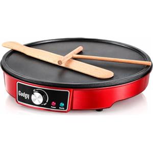Gadgy Crepiera Elettrica 1000W - Piastra per Crepes | Pancake Maker e Padella per Piadina - Temperatura Regolabile con Spatola Inclusa