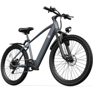 MUXIN Bicicletta elettrica da mountain bike L26, dotata di motore da 250 W, batteria da 36 V e 10,4 Ah, velocità massima di 25 km/h, sospensione anteriore, cambio a 7 velocità e freni a disco meccanici