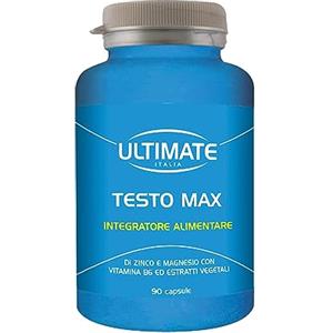 ULTIMATE ITALIA Testo Max - Integratore Per Forza, Potenza, Vigore - Stimola La Produzione Naturale Di Testosterone - Con Tribulus terrestris, Discorea, Fieno Greco, Zinco, Magnesio - 90 Capsule - Ultimate Italia