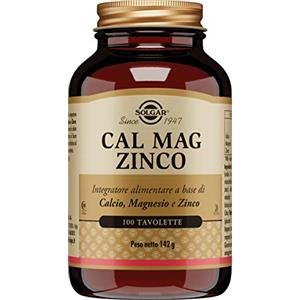 Solgar Cal Mag Zinco 100 Tavolette Ossa Denti e Funzione Muscolare