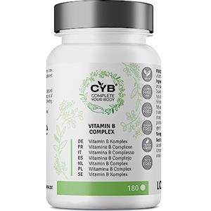 CYB Complete your Body CYB | Vitamina B Complex - Complesso Vitaminico B - Alto Dosaggio 180 Compresse - Acido Folico - Biotina - Vitamina B12 - Integratore Vegano Quotidiano - Tutte le 8 Vitamine B Essenziali