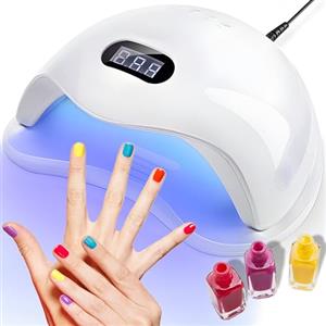 Retoo 48 W asciuga unghie con timer, display LCD, sensore, infrarossi, lampada UV a LED per unghie, lampada per unghie, strumento di indurimento per unghie e dita dei piedi, gel