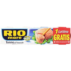 Rio Mare Tonno al Naturale Qualità Pinne Gialle, 1% di grassi, 12 Lattine da 80 g