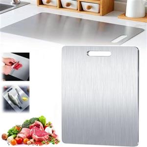 champracer Yamato, tagliere in titanio, tagliere per cucina, Yamato, tagliere in titanio puro, tagliere double face, in acciaio inox, grande tappetino da taglio titanio (46 x 30 cm)