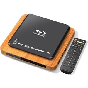 JRIHZ Lettore Blu-Ray 1080P Full HD, regione B/2, lettore DVD Blu-ray e tutte le regioni, Dolby Audio, HDMI/AV/USB, PAL/NTSC, cavo HDMI e AV, lettore DVD Blu-ray compatto per TV e home cinema
