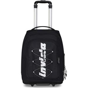 Invicta Trolley Scuola Bump, Nero, 38 L, Doppio Scomparto, Barra Telescopica, Ruote 75 mm, Tasca attrezzata, Scomparto porta pc, Tasche portaborraccia, Scuola media e superiore, Ragazzo, Ragazza