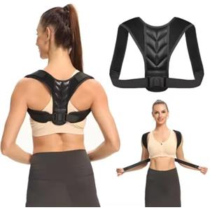 OUDQFCJ Correttore Postura Uomo, Fascia Traspirante Regolabile, Donna Con Spallacci, Corsetto Dorso Lombare, Per Correggere La Postura E Alleviare I Dolori Al Collo, Alla Nuca E Alle Spalle (68-91 cm)
