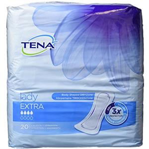 TENA Discreet Extra x20 - Compresse assorbenti per incontinenza e perdite di urina moderate a forma anatomica DryZone - 1 confezione da 20 bustine singole