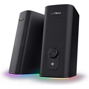 GXTrust Cetic Cassa Bluetooth 2.0 con Illuminazione LED RGB, 18W (10W RMS) | Casse PC Alimentazione USB, 76% Plastica Riciclata, Altoparlante per Computer Portatile, Nero