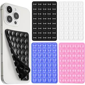 KIRZAX 4 Pezzi Supporto a Ventosa per Cellulare in Silicone,Porta Smartphone Antiscivolo,Supporto A Ventosa per Telefono Cellulare Bifacciale, compatibile con Tutti i Modelli(4 Colori)