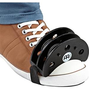 Meinl Percussion Meinl FJS2SBK Foot Jingle Shaker, Nero | Strumento a percussione a mani libere per chitarra, cajon e busking