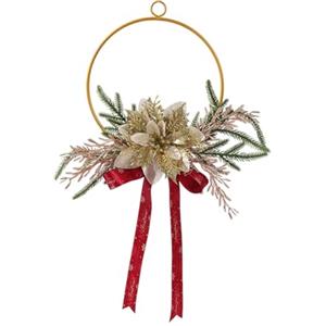 perfk Ghirlanda Autunnale in Ferro E Fiori Artificiali 30 Cm, Ghirlanda Natalizia Da Appendere Alla Porta D'ingresso, Decorazione Natalizia per L'ingresso, Casa, Festival, Oro