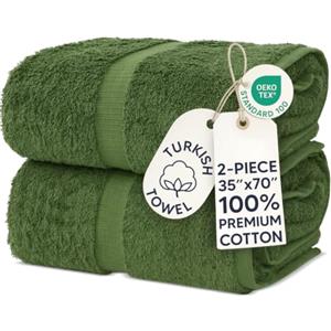Chakir Turkish Linens, 100% Cotton Premium Quality Turkish Bath Sheets (35''x70'' Large Bath Sheet Towels - Moss)