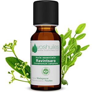 VOSHUILES.COM HUILES ESSENTIELLES & VEGE VOSHUILES - Olio Essenziale di Ravintsara - 10ml | 100% Puro e Naturale - Uso in Massaggio in Olio Vegetale - Profumo Molto Aromatico - Tracciabilità e Qualità