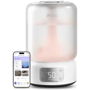Levoit Umidificatore Ambiente Smart, 6,2L/62H di Durata, NeoClassic 650S | per Camera da Letto, Casa e Grandi Ambienti, Serbatoio Rimovibile, Lavabile in Lavastoviglie, Silenzioso 26 dB