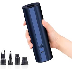 anngrowy Pompa Elettrica per Materasso Gonfiabile, Pompa Elettrica Ricaricabile, Gonfiatore Elettrico per Gommoni, Piscina Gonfiabile, Giocattoli, Palloni per Yoga, Pompa Elettrica Portatile con 4 Ugello,Blu