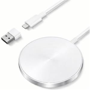 EXW Caricatore wireless per iphone Magnetico, Base di Ricarica Wireless Rapida per iPhone Serie 17/16/15/14/13/12 e AirPods 4/3/2/Pro con Doppia Porta di Ricarica (Alimentatore non incluso)