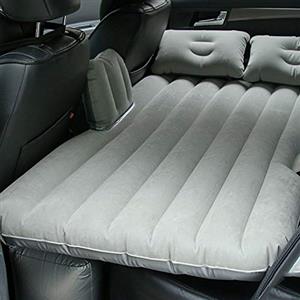 Sinbide - Materasso gonfiabile per auto, pieghevole, multifunzione, 3 colori + 2 cuscini + pompa, grigio