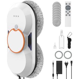 IERAKOR Robot Lavavetri, 5600Pa Lavavetri Elettrico Automatico con Doppio Sistema di Spruzzo, 3 Modalità Pulizia, Telecomando, Navigazione Intelligente, Sistema di Sicurezza e 8 Panni, per Superfici Lisce