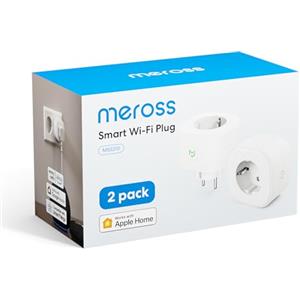 Meross Presa WiFi, Smart Plug, Presa Intelligente 16A, Compatibile con Alexa, Apple HomeKit, Google Assistant e SmartThings, Nessun Hub Richiesto, 3840W, 2,4 GHz, 2 Pezzi