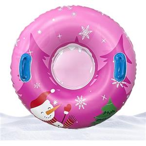 Giwuence Tubo Da Neve Tubo scivolo gonfiabile rotondo per neve con maniglie