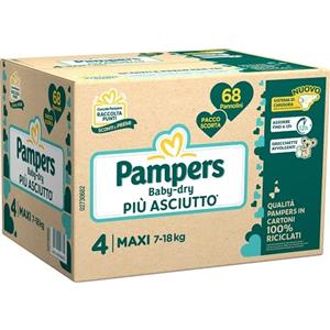 Fater PAMPERS BABY DRY QUADRI PANNOLINO DOWNCOUNT MAXI 68 PEZZI