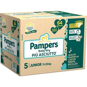 Fater PAMPERS BABY DRY QUADRI PANNOLINO DOWNCOUNT JUNIOR 64 PEZZI