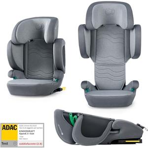 kk Kinderkraft Kinderkraft XPAND 2 i-Size 100-150 cm Seggiolino Auto con Isofix, Regolare contemporaneamente l'altezza e la larghezza, Cinture di Sicurezza, Materiali di alta qualità, Gruppo 2/3, Grigio