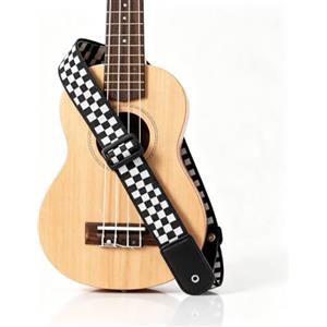 Tomedny Tracolla per ukulele, tracolla regolabile per chitarra Cinghie bianche e nere per bassi per chitarre piccole a 4 corde per ukulele