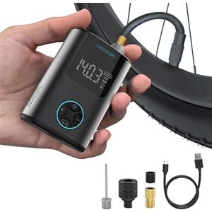 Cecotec Compressore d'aria portatile, pompa ad aria elettrica compatta per bicicletta, moto, auto e palle mini air max, doppia batteria da 600 mAh, capacità 150 psi, motore brushless 150 g