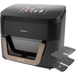 Cecotec Friggitrice ad Aria 11L con triplo Grill e Affumicatore Cecofry&Grill Smokin' 11000 Plus. 2900 W, 200º máx, Grill Superiore e Inferiore, Doratura Perfetta, Gusto Griglia, Parete Divisoria
