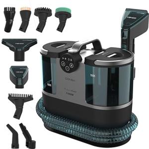 Cecotec Pulitore Tappezzeria Conga 7000 Carpet&Spot Clean Steam XXL Pro. 1700W, Funzione 3 in 1, Vapore e Acqua Calda, Raggio 9m, 15 Accessori, Lavavetri, Autopulizia, Igiene Perfetta