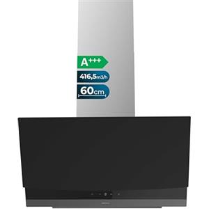 Cecotec Cappa Aspirante 60cm Decorativa Bolero Flux DT 604400 Matt Black A+++. Aspirazione 416,5m³/h, 3 Velocità, Basso Consumo, Motore DC, Controllo del Movimento e Touch, Vetro Opaco, Corpo Inox
