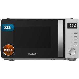 Cecotec Microonde con Grill Proclean 5105 Silver. 700W, 20L, Tecnologia 3DWave, Grill, 5 Livelli Potenza, Timer 30 Min, Scongelamento, Schermo con Orologio, Gratinature Sempre Assolutamente Perfette