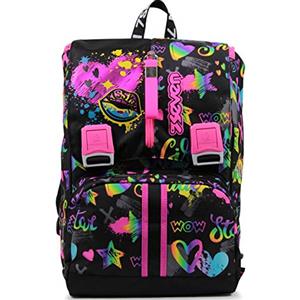 Seven Zaino Scuola Estensibile, Multicolore, Iridiscent, Zaino Doppio Scomparto Estensibile Tramite Zip Laterali, Scuola, Bambina e Ragazza