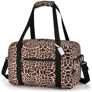 SPAHER Bagaglio a Mano 40x20x25 Ryanair Borsone da Viaggio Impermeabile 20L Borsa da Cabina per Aereo Palestra Weekend Ospedale Donna Uomo Cabin Bag con Tracolla Rimovibile, Leopardo