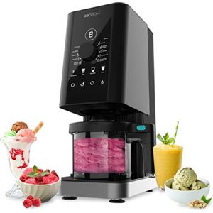 Cecotec Macchina per Gelato Gelatiera 1,35L Gelatec 1800. 700W, 10 Programmi, Tasti Touch, Manopola Girevole, Gelati e Bevande in 3 Passi, 3 Vasetti BPA Free, Goditi Sempre una Cremosità Perfetta