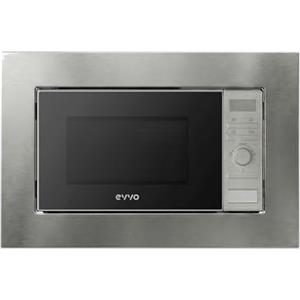 EVVO Microonde Integrabile Mi30 Inox - 21 Litri, Forno Microonde Funzione Grill, Display Digitale, Blocco Bambini e Timer da 60 minuti, Nero