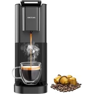 Cecotec Macchina Caffè Capsule Power Caps 20+. Descaling Tablets 1400W, 20Bar, Compatibile Capsule Nespresso, Serbatoio Acqua 700ml, Thermoblock, Antiscivolo, Altezza Regolabile, Facile Pulizia