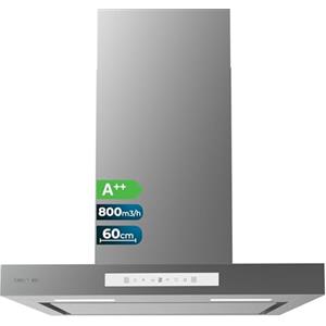 Cecotec Cappa Aspirante 90 cm - Cappa Cucina. Bolero Flux TT 608000 Slim Glass White A++ 210W, Cappa 90cm Inox, Flusso d'Aria 800m3/h, A++, Touch, LED, Bluelit, Carbonio Ø176, alluminio 5 strati