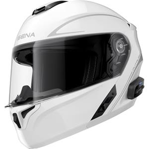 Sena Outrush R Casco Modulare con tecnologia Bluetooth e sistema di comunicazione Intercom, Outrush R, Bianco Lucido, M