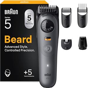 Braun Serie 5 Regolabarba Uomo, 5 Strumenti Styling, Bt5525, Grigio