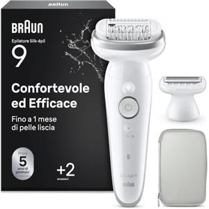 Braun Silk-Épil 9 Epilatore Elettrico Donna, 9-041 Argento