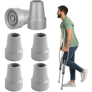 XFSRG 6 Pezzi Gommini per Stampelle Puntali con Forma Conica Puntale Ortopediche Puntali in Gomma Gommini per Stampelle Ortopediche Ricambi Antiscivolo (Grigio)
